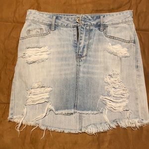 Hollister high rise distressed mini skirt